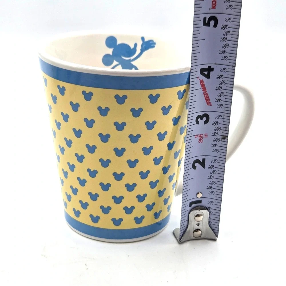 Mickey Mouse Silhouette Coffee Mugs Yellow & Blue Tea Cups 12 oz